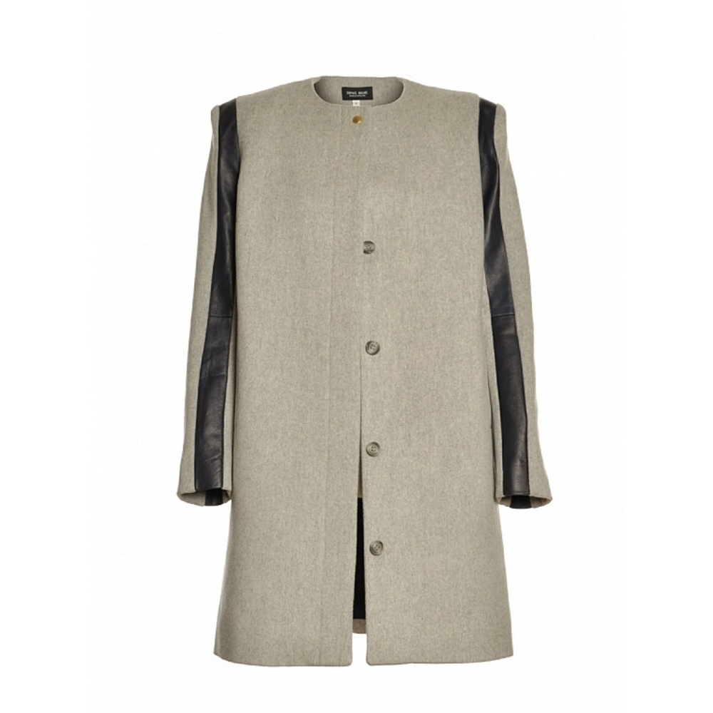 Sophie Hulme Lag & Look 3D Sleeve Wool Leather Minimilast Coat